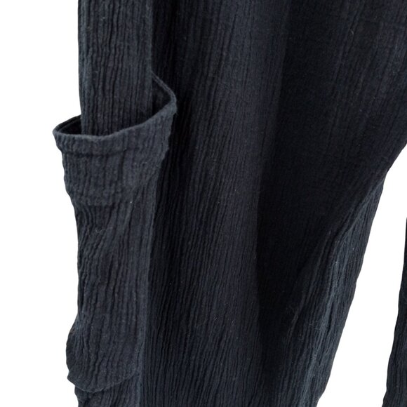 Bryn Walker Black Cotton Gauze Wide Leg Pants Size XL Lagenlook Pockets Pull On - Picture 5 of 13
